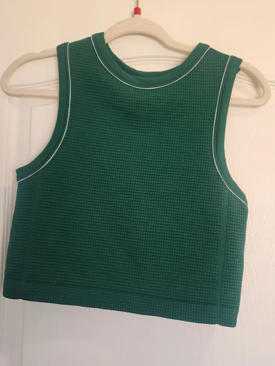 all in motion Green Textured Cropped Tank Top L BNWT - Picture 1 of 4